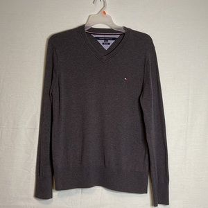 Tommy Hilfiger Large Dark Grey V-Neck Sweater
